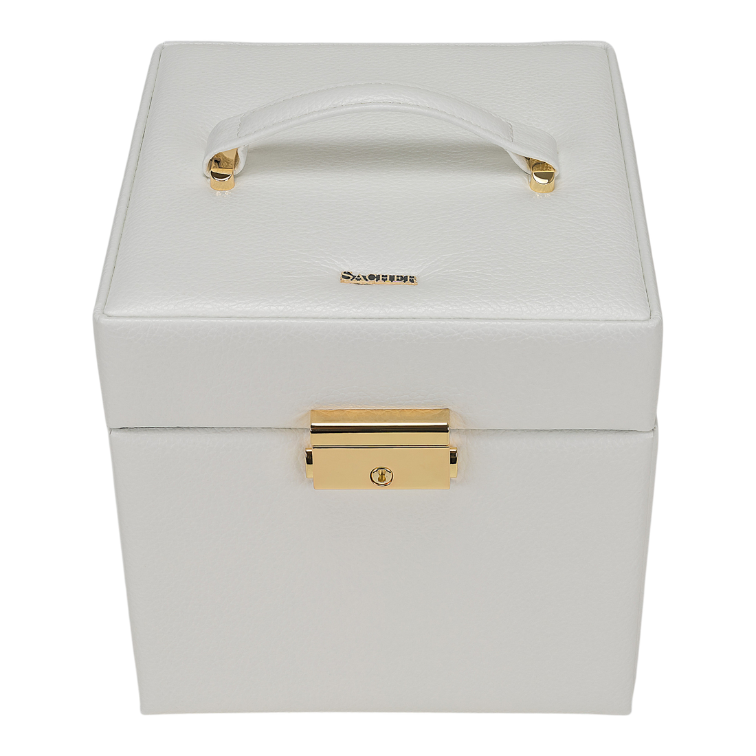 Schmuckkasten Evita granello / weiß (Vollrindleder)