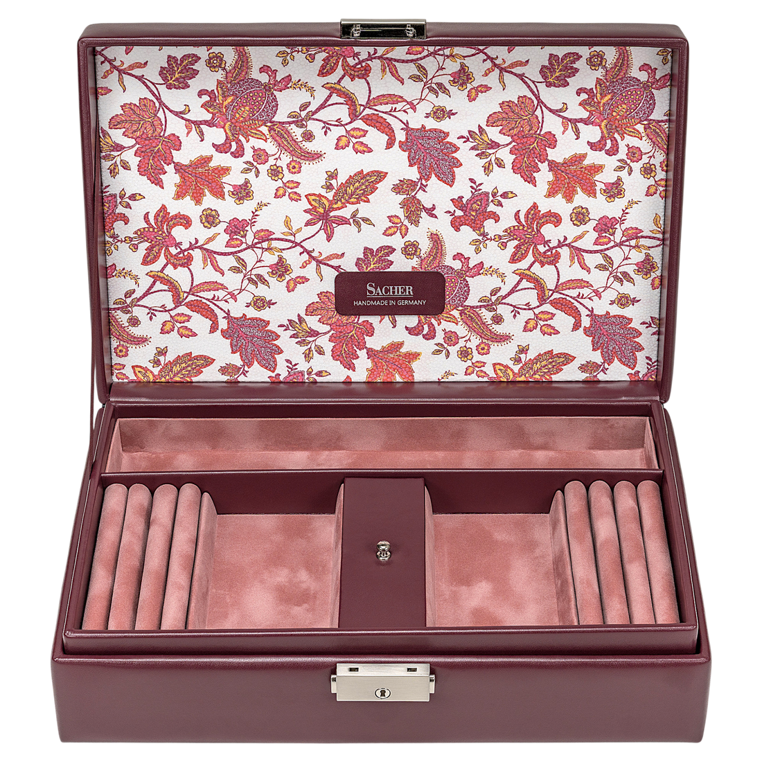 Schmuckkassette Ilka florage / bordeaux