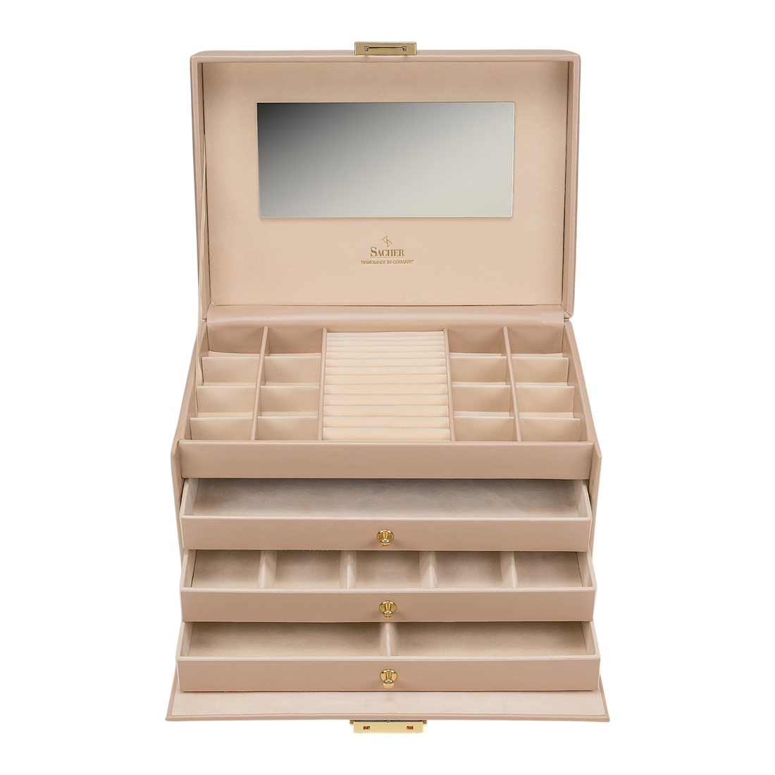 Schmuckkasten Karen pastello / beige (Leder)