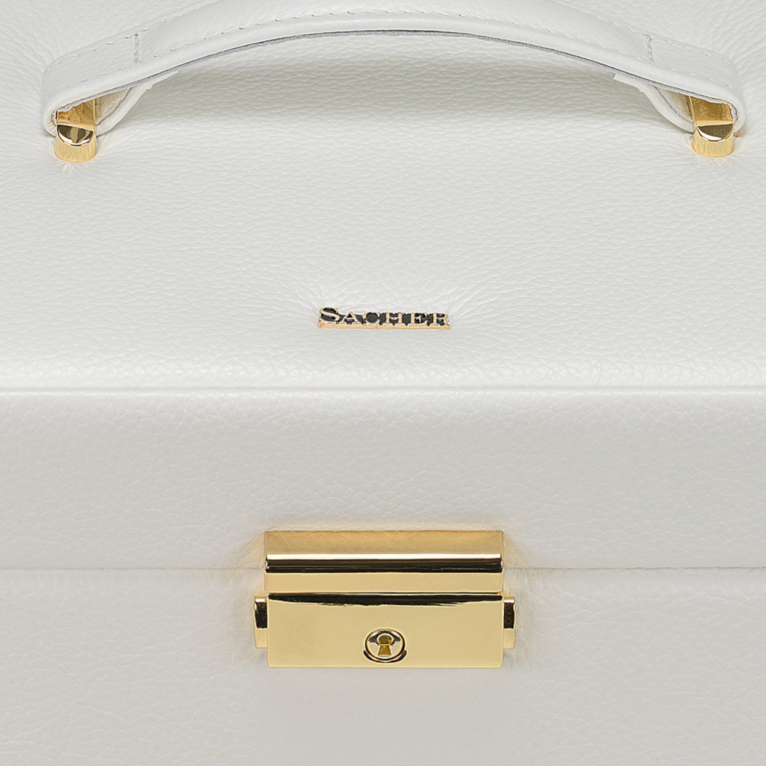 Schmuckkasten Lisa granello / weiß (Vollrindleder)