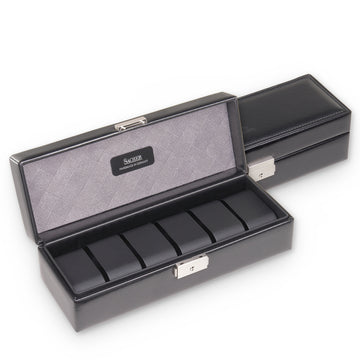 Watch case for 6 watches gents / black