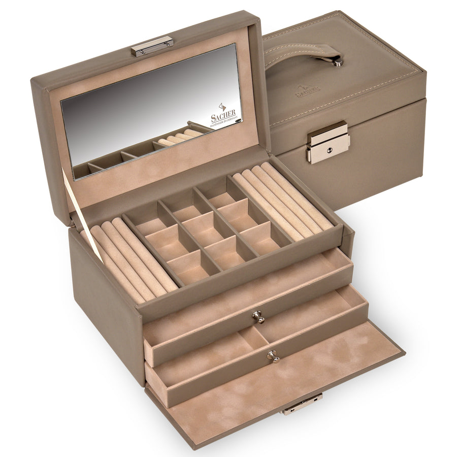 Caja de joyas Elly nature / taupe (cuero)