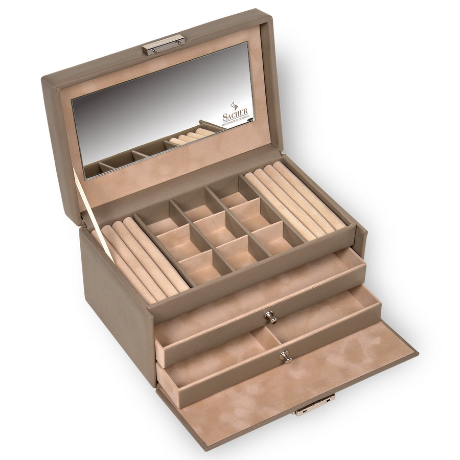 Caja de joyas Elly nature / taupe (cuero)