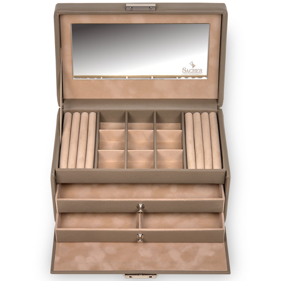 Caja de joyas Elly nature / taupe (cuero)