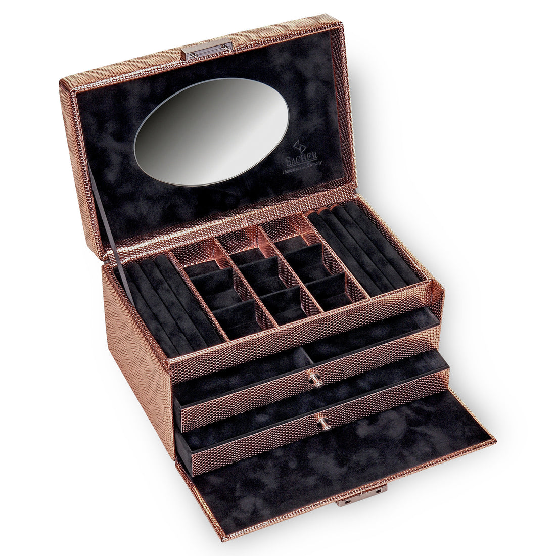 Jewelry box Elly lagarto / rose gold