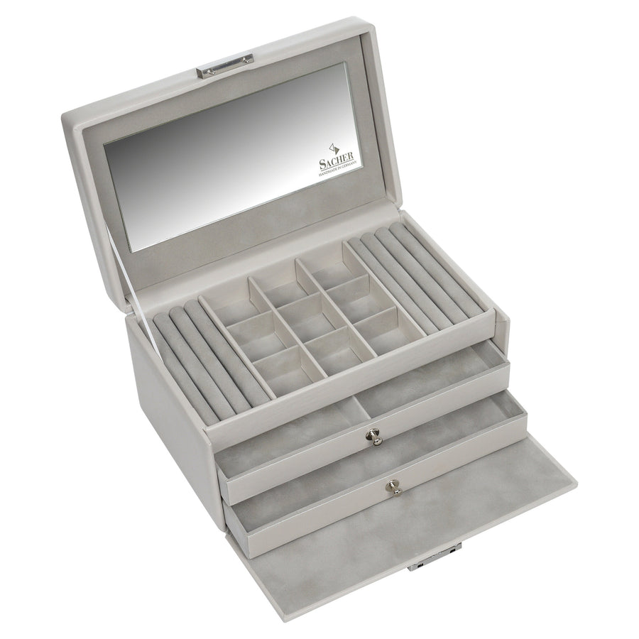 Caja de joyas Elly elegance / sand (cuero de vaca completo)