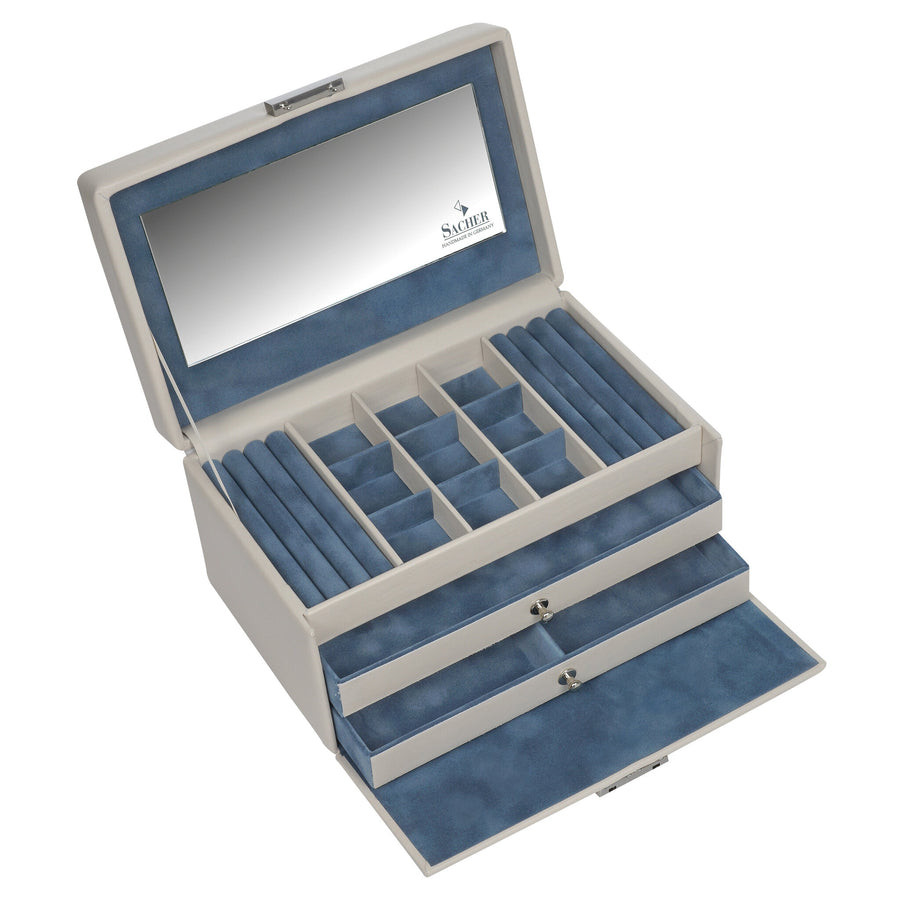 Caja de joyas Elly elegance / ivory (cuero de vaca completo)