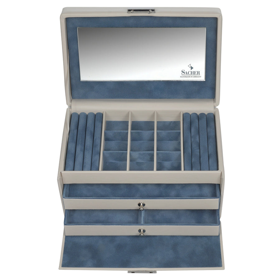 Caja de joyas Elly elegance / ivory (cuero de vaca completo)