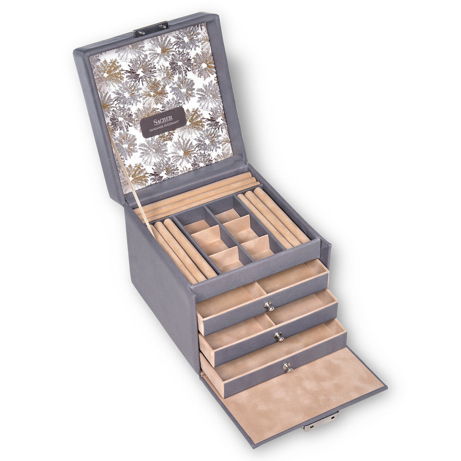 Caixa para jóias Evita fleur venice / cinzento (pele)