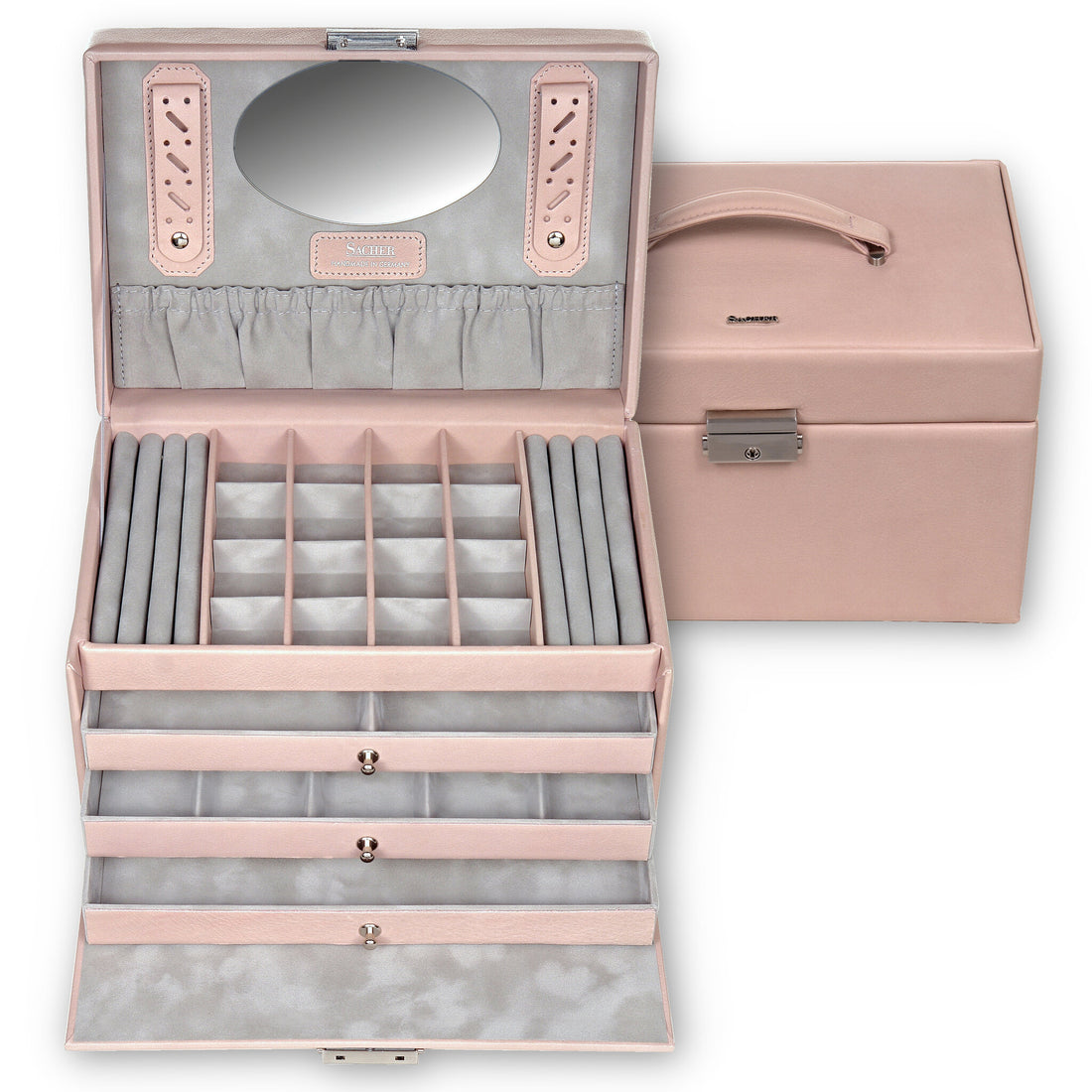 Caja de joyas Lena pastello / rosa (cuero)